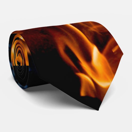 オレンジ色の炎 ネクタイ (ロール)