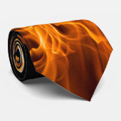 オレンジ色の炎 ネクタイ (ロール)