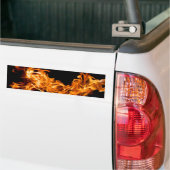 オレンジ色の炎 バンパーステッカー (トラック上)