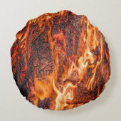 オレンジ色の炎 ラウンドクッション (裏面)