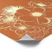 オレンジ色の焼けたウェディングの歓迎 ポスター (角)