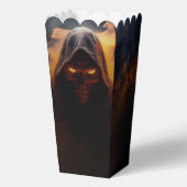 オレンジ色の煙とダークデーモンのハロウィーンポップコーン箱 フェイバーボックス (裏面)