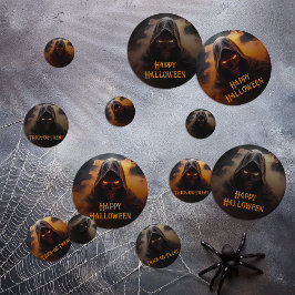 オレンジ色の煙のハロウィーンを持つダークデーモン コンフェッティ