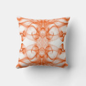オレンジ色の煙の白い上の羽毛 クッション (裏面)