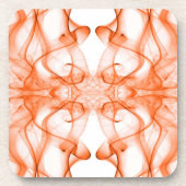 オレンジ色の煙の白い上の羽毛 コースター (正面)