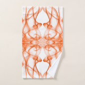 オレンジ色の煙の白い上の羽毛 バスタオルセット (ハンドタオル)