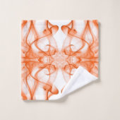 オレンジ色の煙の白い上の羽毛 バスタオルセット (ウォッシュタオル)