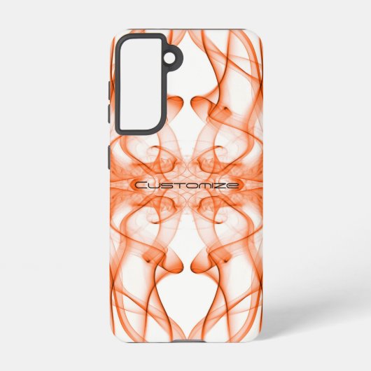 オレンジ色の煙の白カスタム上の羽毛 SAMSUNG GALAXYケース (裏面)