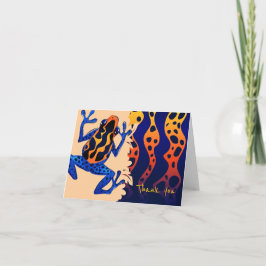 オレンジ色の熱帯性カエルありがとう空白の- サンキューカード