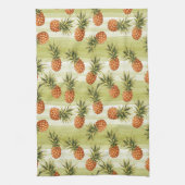 オレンジ色の熱帯性パイナップルフルーツパターン キッチンタオル (縦)