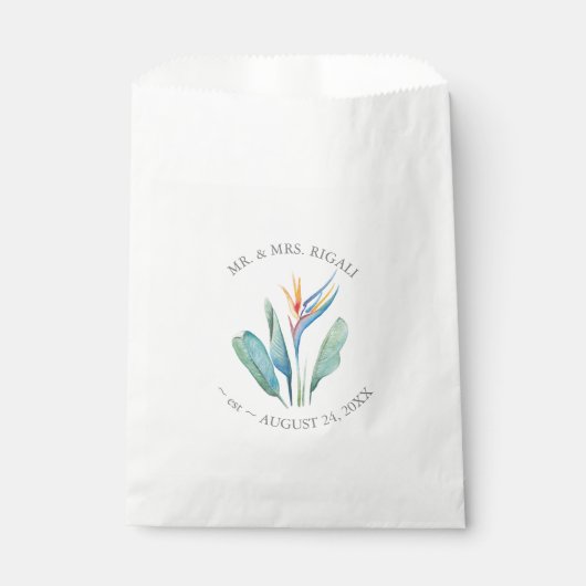 オレンジ色の熱帯花 フェイバーバッグ (正面)