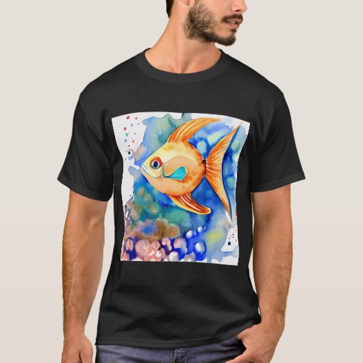 オレンジ色の熱帯魚 Tシャツ (正面)