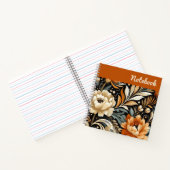 オレンジ色の牡丹と鐘 – 表現グランジ芸術 ノートブック (内部)