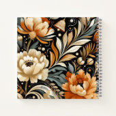 オレンジ色の牡丹と鐘 – 表現グランジ芸術 ノートブック (裏面)