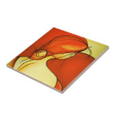 オレンジ色の物欲しそうな女性 タイル (側面)