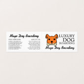 オレンジ色の犬と骨、犬の詳細 名刺 (外部フラット)