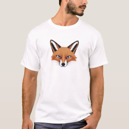 オレンジ色の狐の顔のイラスト - 森の生き物 Tシャツ