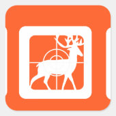 オレンジ色の狩りバック（クロスヘアカーソル） スクエアシール (正面)