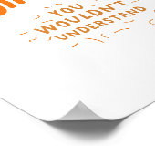 オレンジ色の猫おもしろいが乗っぶら下がったている ポスター (角)