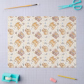 オレンジ色の猫がバックパックに入ったデザイン、星、糸 薄葉紙 (クラフト)