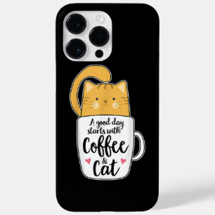 オレンジ色の猫が可愛い猫好きのためのコーヒーマグ Case-Mate iPhone 14 PRO MAXケース