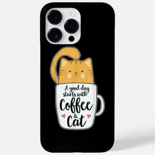 オレンジ色の猫が可愛い猫好きのためのコーヒーマグ Case-Mate iPhoneケース (裏面)