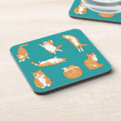 オレンジ色の猫が面白い コースター (左側)