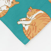 オレンジ色の猫が面白い フリースブランケット (角)