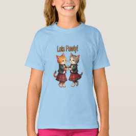 オレンジ色の猫たちのセイリダンス・パーティでバーンズ・ナイトを祝おう Tシャツ