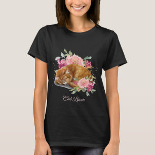 オレンジ色の猫のお母さんTシャツに美しいプレゼント Tシャツ
