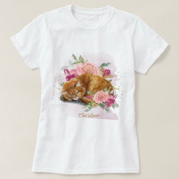オレンジ色の猫のお母さんTシャツに美しいプレゼント Tシャツ
