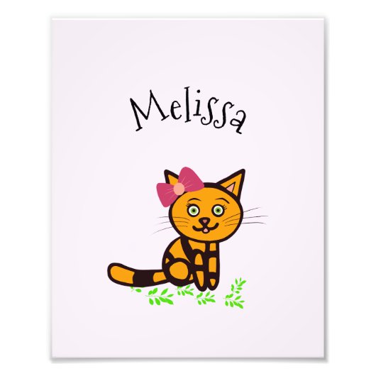 オレンジ色の猫のポスター フォトプリント            (正面)