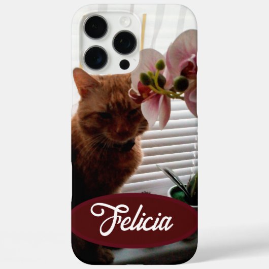 オレンジ色の猫の写真と名前をカスタマイズ可能 ,  Case-Mate iPhoneケース (裏面)