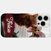 オレンジ色の猫の写真と名前をカスタマイズ可能 ,  Case-Mate iPhoneケース (裏面 (横))