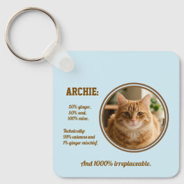 オレンジ色の猫の写真のキーチェーン | ジンジャーペットのギフト キーホルダー
