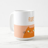 オレンジ色の猫の名前 コーヒーマグカップ (正面左)