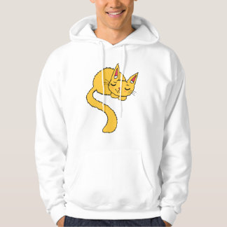 オレンジ色の猫の昼寝パーカー パーカ