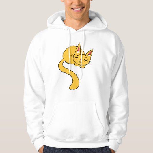 オレンジ色の猫の昼寝パーカー パーカ (正面)