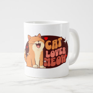 オレンジ色の猫の猫マニア ジャンボコーヒーマグカップ