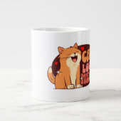 オレンジ色の猫の猫マニア ジャンボコーヒーマグカップ (正面)