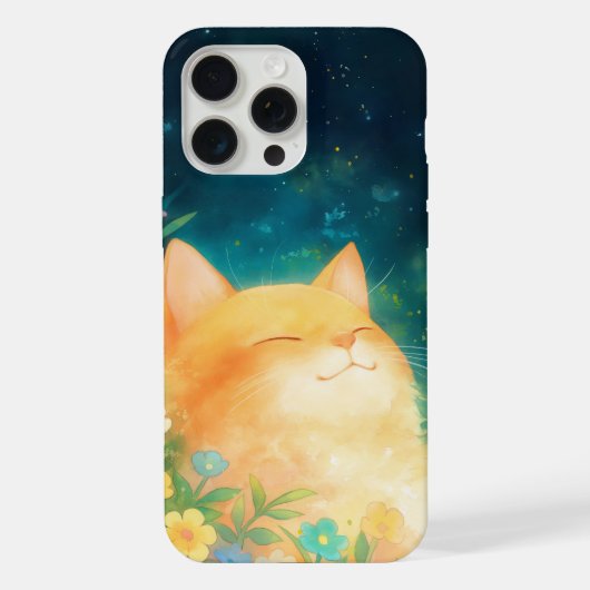 オレンジ色の猫の穏やかな昼寝 iPhoneケース (裏面)