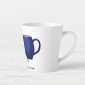 オレンジ色の猫の面白いブルーコーヒーマグ カフェラテマグ (右)