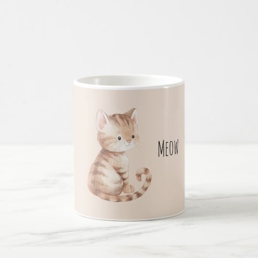 オレンジ色の猫の鳴き声 コーヒーマグカップ (中央)