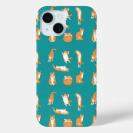 オレンジ色の猫は面白い iPhone 15ケース