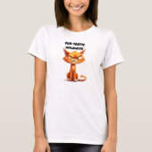 オレンジ色の猫好きのための皮肉たっぷりなクリスマスの願いTシャツ Tシャツ (正面)