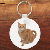 オレンジ色の猫立ち キーホルダー (正面)
