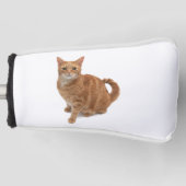 オレンジ色の猫立ち ゴルフヘッドカバー (正面)