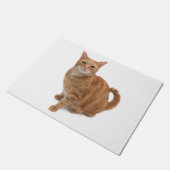 オレンジ色の猫立ち ドアマット (アングル)