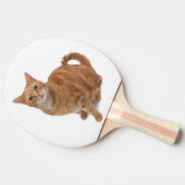 オレンジ色の猫立ち 卓球ラケット (横)