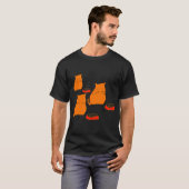 オレンジ色の猫3匹のイラスト Tシャツ (正面フル)
